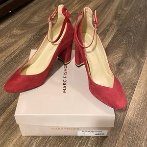 Marc Fisher Red suede pumps